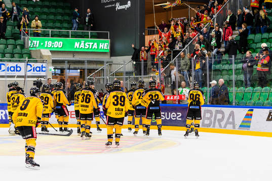 Luleås spelare jublar med sina suporters
