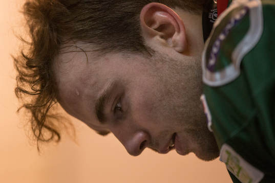 Frölundas Ponthus Westerholm innan ishockeymatchen i SHL