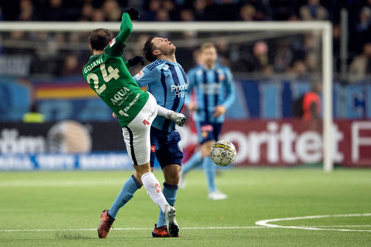 Jönköpings Robert Gojani och Djurgårdens Kerim Mrabti