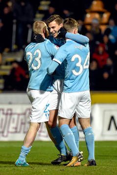 Malmö FFs Jo Inge Berget, Alexander Jeremejeff och Pavle