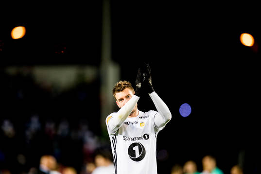 Nicklas Bendtner of Rosenborg looks dejected
