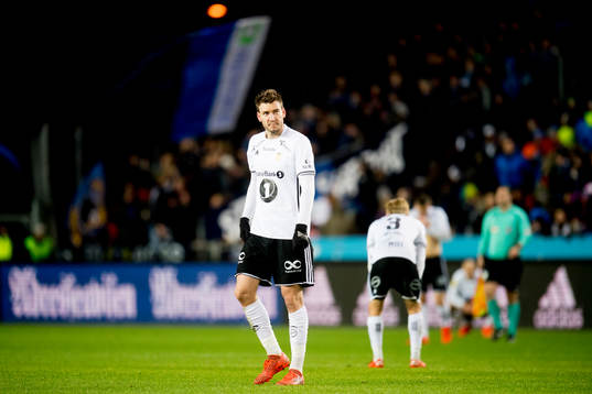 Nicklas Bendtner of Rosenborg looks dejected