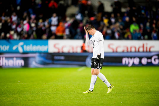 Pål André Helland of Rosenborg looks dejected