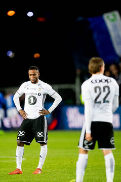 Samuel Adegbenro of Rosenborg looks dejected
