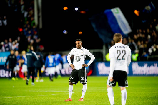 Samuel Adegbenro of Rosenborg looks dejected