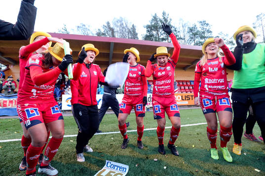 Linköpings spelare jublar