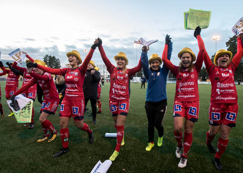 Linköpings spelarna jublar