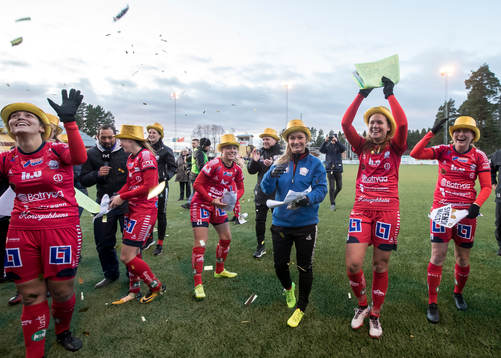 Linköpings spelarna jublar