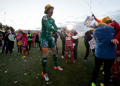 Linköpings spelarna jublar