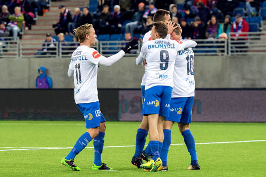 Bjørn Bermann Sigurdarson of Molde celebrates with his