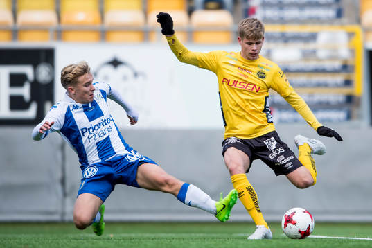 Elfsborgs Anton Thorsson och IFK Göteborgs Edvin Dahlqvist