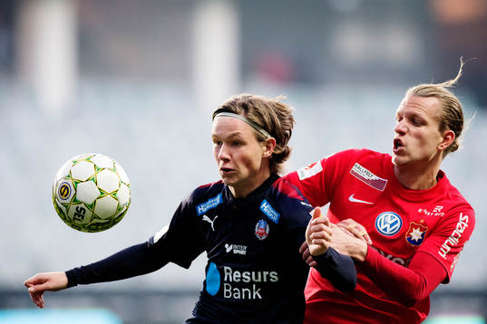 Helsingborgs Max Svensson och Örgrytes Sebastian Carlsén