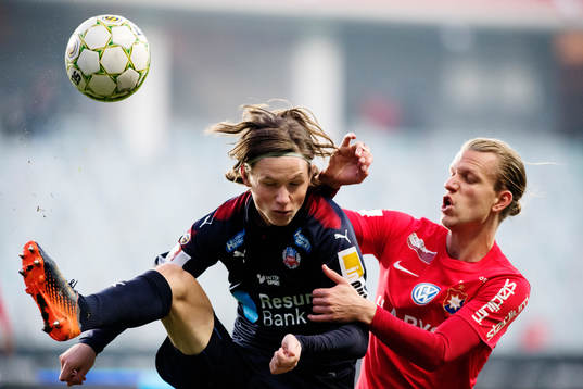 Helsingborgs Max Svensson och Örgrytes Sebastian Carlsén
