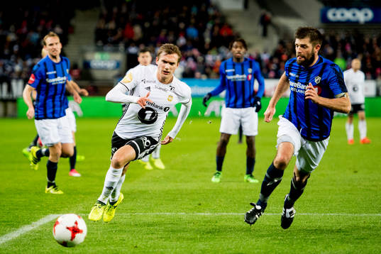 Johan Lædre Bjørdal of Rosenborg and Morten Morisbak