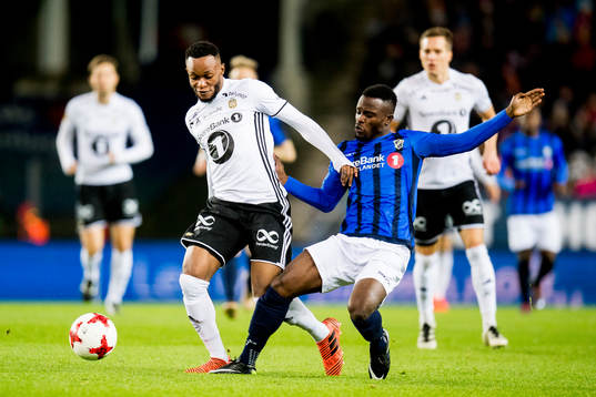 Samuel Adegbenro of Rosenborg and Raymond Anane-Gyasi of