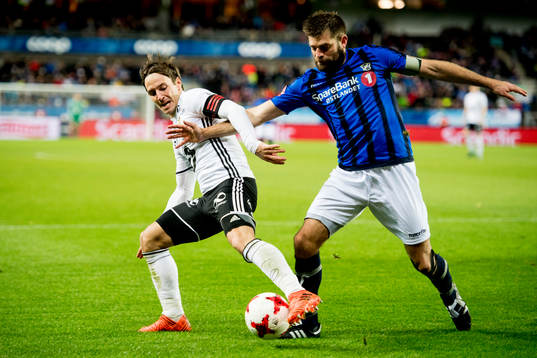 Mike Jensen of Rosenborg and Morten Morisbak Skjønsberg of