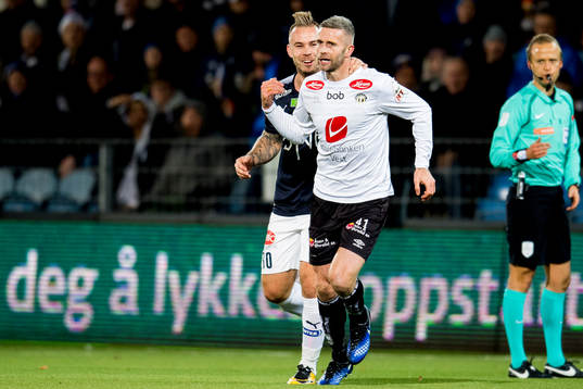 Marcus Pedersen of Strømsgodset and Kjetil Wæhler of