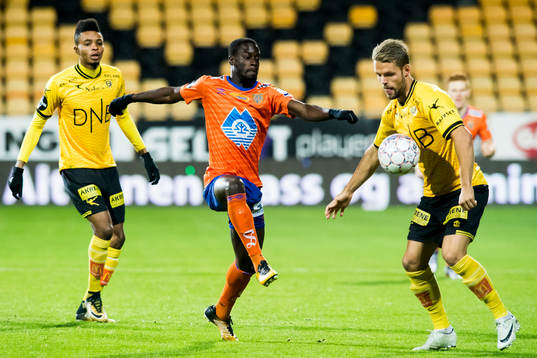 Edwin Gyasi of Aalesund and Mats Haakenstad of Lillestrøm