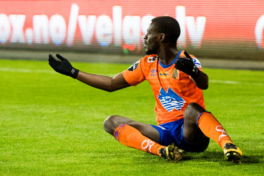 Edwin Gyasi of Aalesund reacts