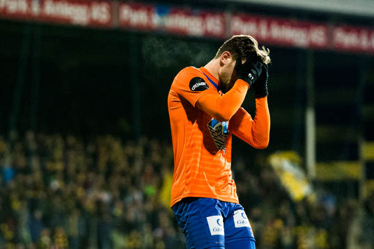 Athanasios Papazoglou of Aalesund reacts