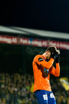 Athanasios Papazoglou of Aalesund reacts