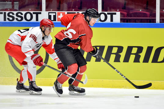 Axel Wemmenblorn of Malmö Redhawks and Michal Kovarcik of