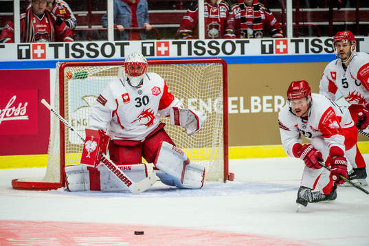 Goalkeeper Simon Hrubec, Vladimir Dravecky and Lukas