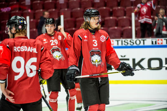 Malte Setkov of Malmö Redhawks looks dejected
