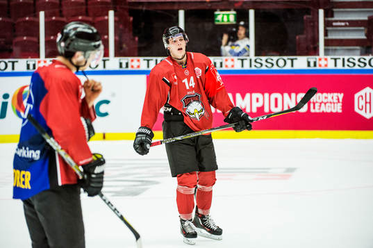 Carl-Johan Lerby of Malmö Redhawks looks dejected