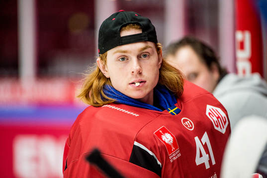 Goalkeeper Linus Gidbark of Malmö Redhawks