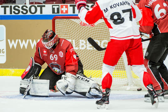 Goalkeeper Oscar Alsenfelt of Malmö Redhawks looks dejected