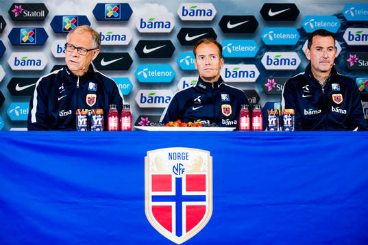 Lars Lagerbäck, head coach of Norway, Svein Graff,