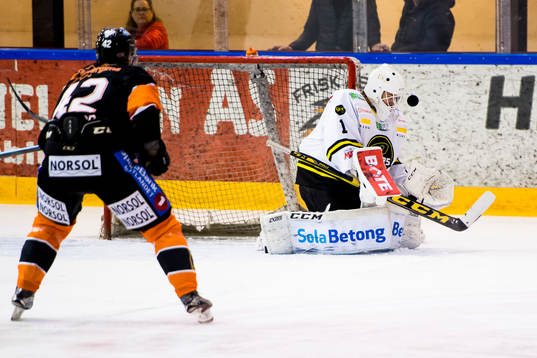 Goaltender Jakob Opsahl of Stavanger Oilers