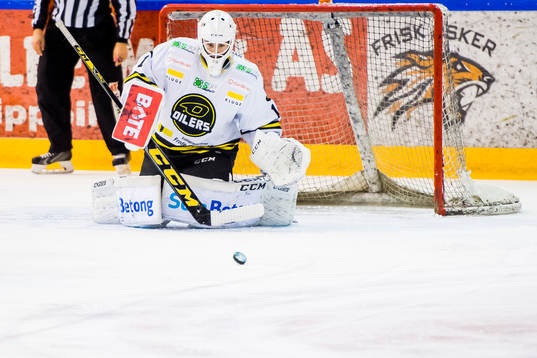 Goaltender Jakob Opsahl of Stavanger Oilers