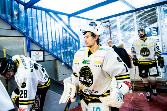 Goaltender Jakob Opsahl of Stavanger Oilers