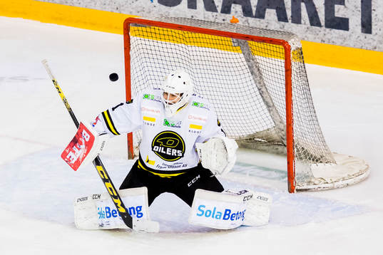 Goaltender Jakob Opsahl of Stavanger Oilers