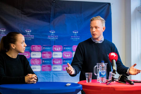 Rosengårds Malin Levenstad och nya huvudtränare Jonas