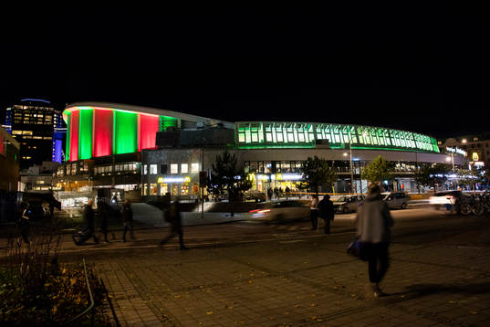 Scandinavium exteriört innan ishockeymatchen i SHL mellan