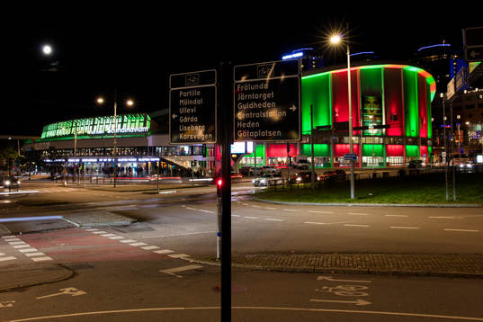 Scandinavium exteriört innan ishockeymatchen i SHL mellan