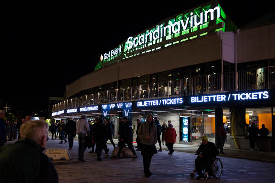 Scandinavium exteriört innan ishockeymatchen i SHL mellan