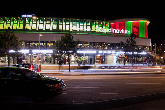 Scandinavium exteriört innan ishockeymatchen i SHL mellan