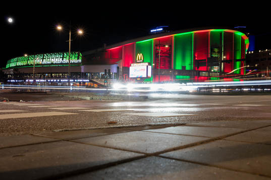 Scandinavium exteriört innan ishockeymatchen i SHL mellan