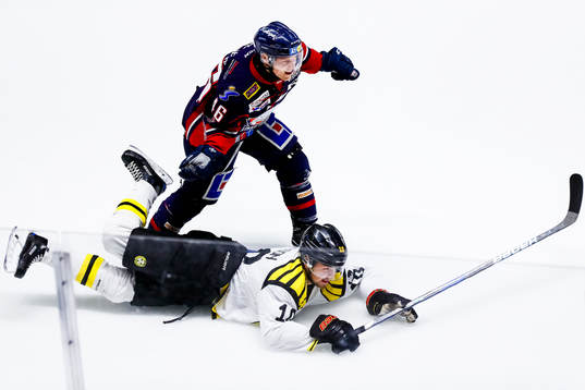 Linköpings Mathis Olimb och Brynäs Marcus Ersson