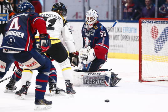 Linköpings målvakt Jonas Gustavsson och Brynäs Jonathan