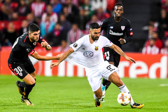 Athletic Bilbaos Unai Nunez och Östersunds Saman Ghoddos