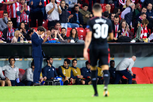 Athletic Bilbaos tränare Jose Angel Ziganda deppar