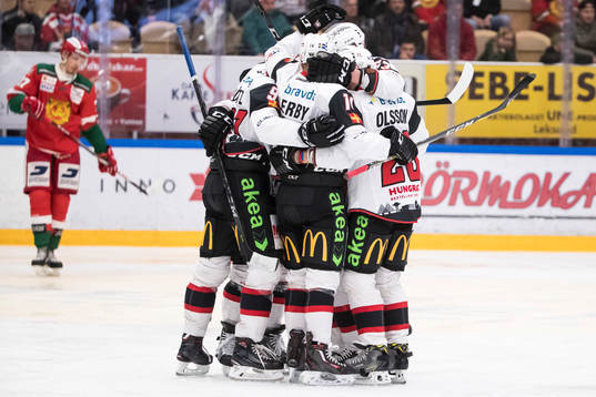 Malmö Redhawks spelarna jublar