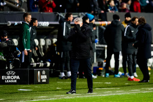 Kåre Ingebrigtsen, head coach of Rosenborg, looks dejected