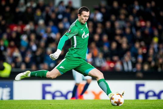 Goalkeeper Andrei Lunev of Zenit