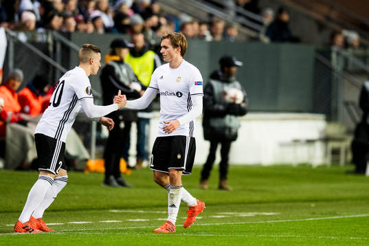 Alex Gersbach and Morten Konradsen of Rosenborg